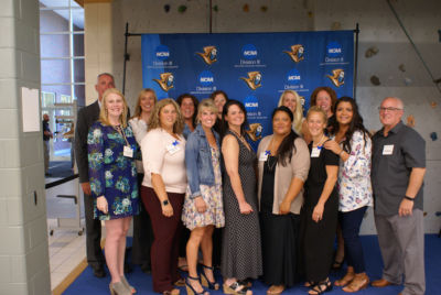 The 1991-1992 Women's Basketball team poses for their hall of fame induction