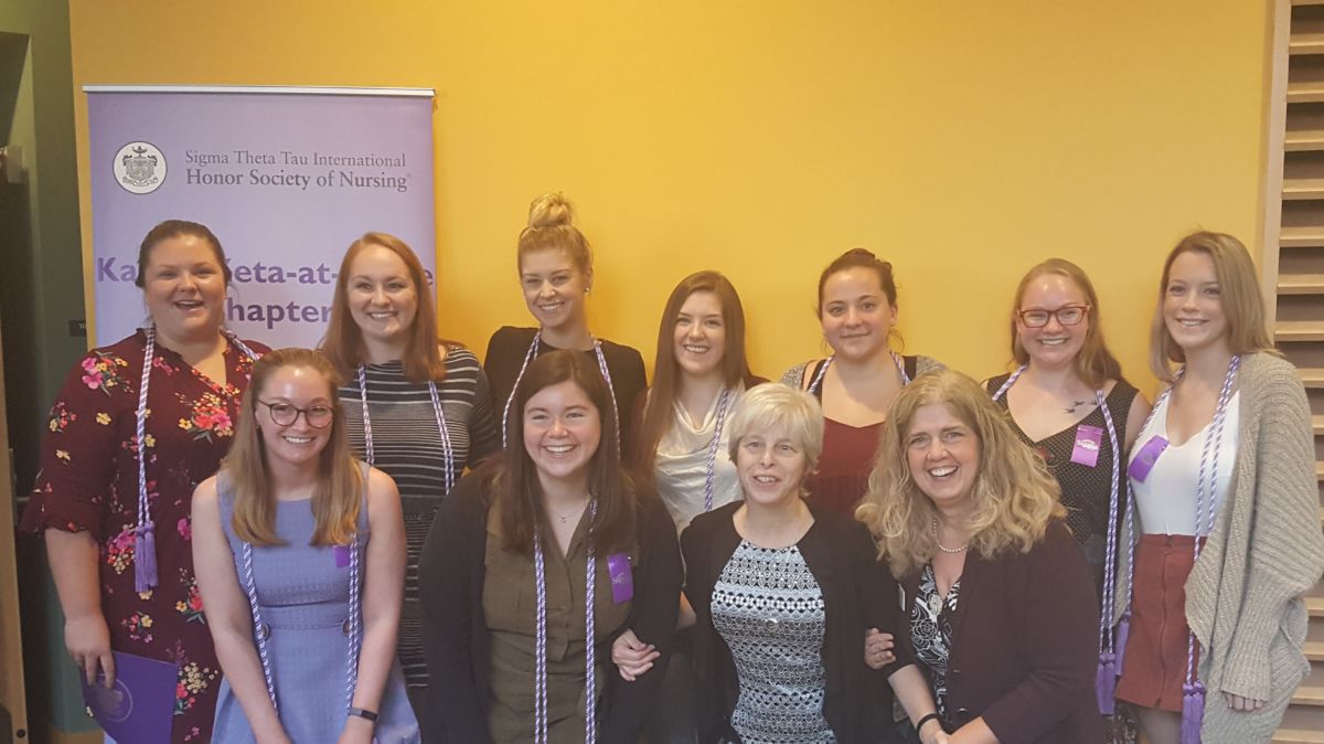 22 Sjc Nursing Students Inducted Into Sigma Theta Tau International Nursing Honor Society 1 Saint Joseph's College of Maine nursing students at induction ceremony