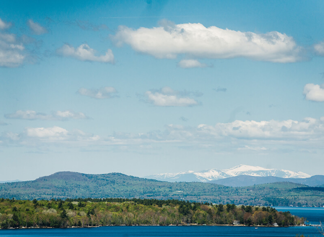 Lakefront photo for the Center for Faith and Spirituality at Saint Joseph's College in Maine