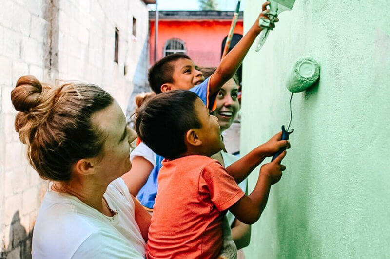 Social Science, Humanities, and Interdisciplinary Programs 7 Saint Joseph's College of Maine student on a service trip in Guatemala.