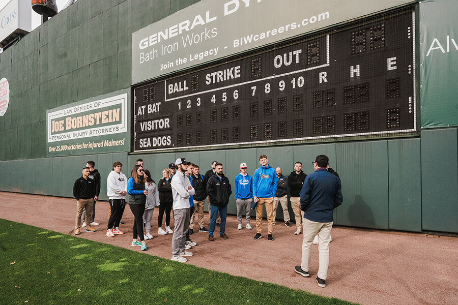 Recreational facilities management class field trip to Hadlock field.