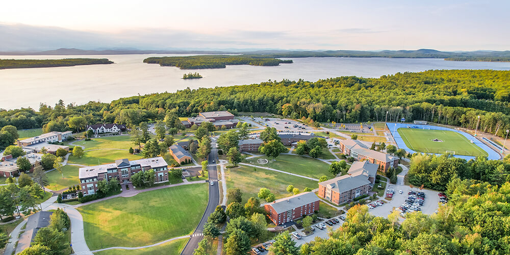Summer campus drone photo