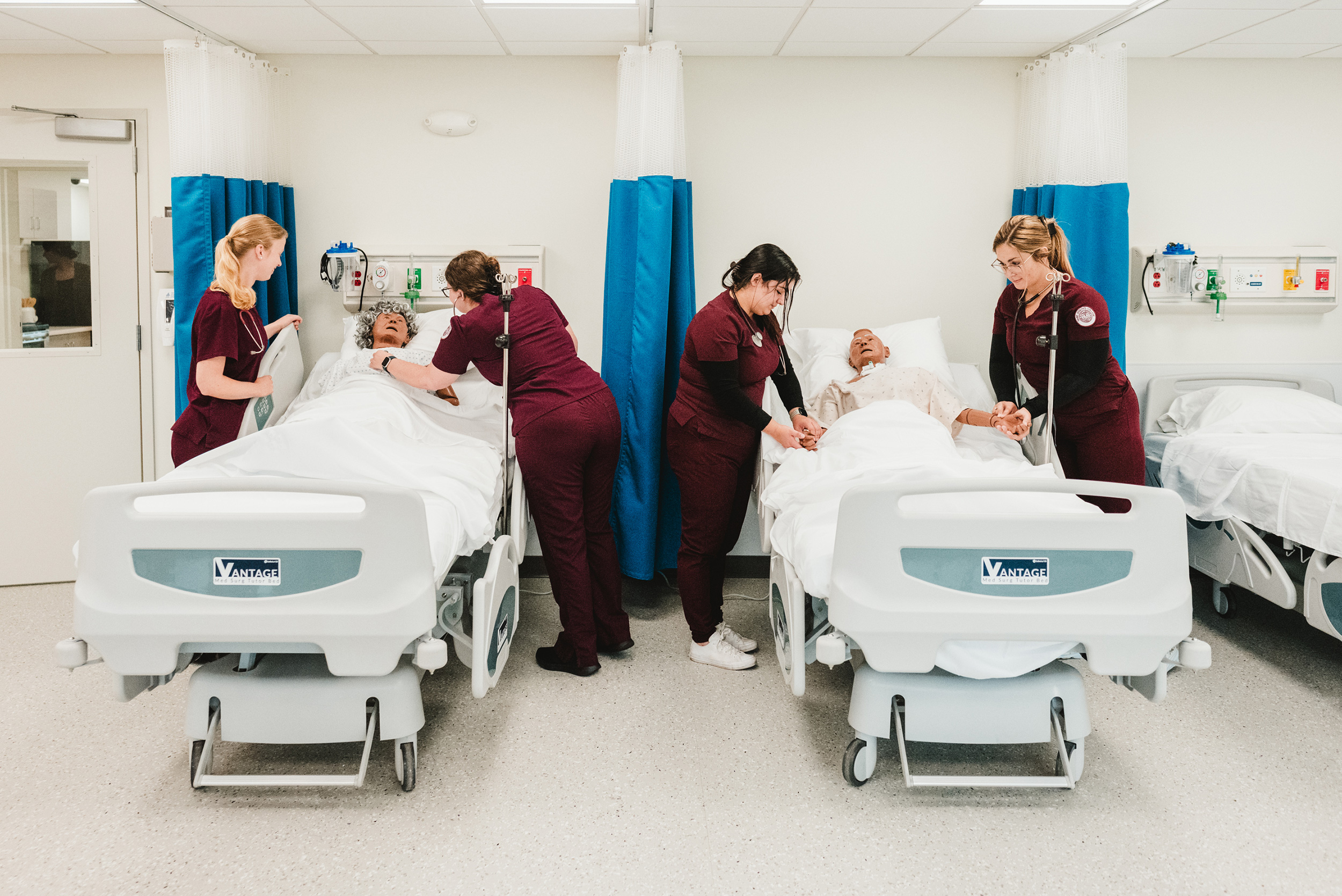 nursing students in the new center for nursing innovation