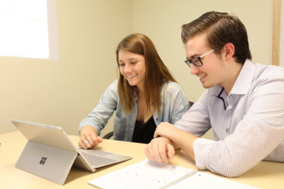 Business Planning With Purpose 3 Hayley Winslow and Nick Guidi discuss business plans, using an iPad and spreadsheets