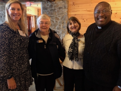 Sally Newhall, Sister Joyce, Elizabeth Schran, Father Gabriel