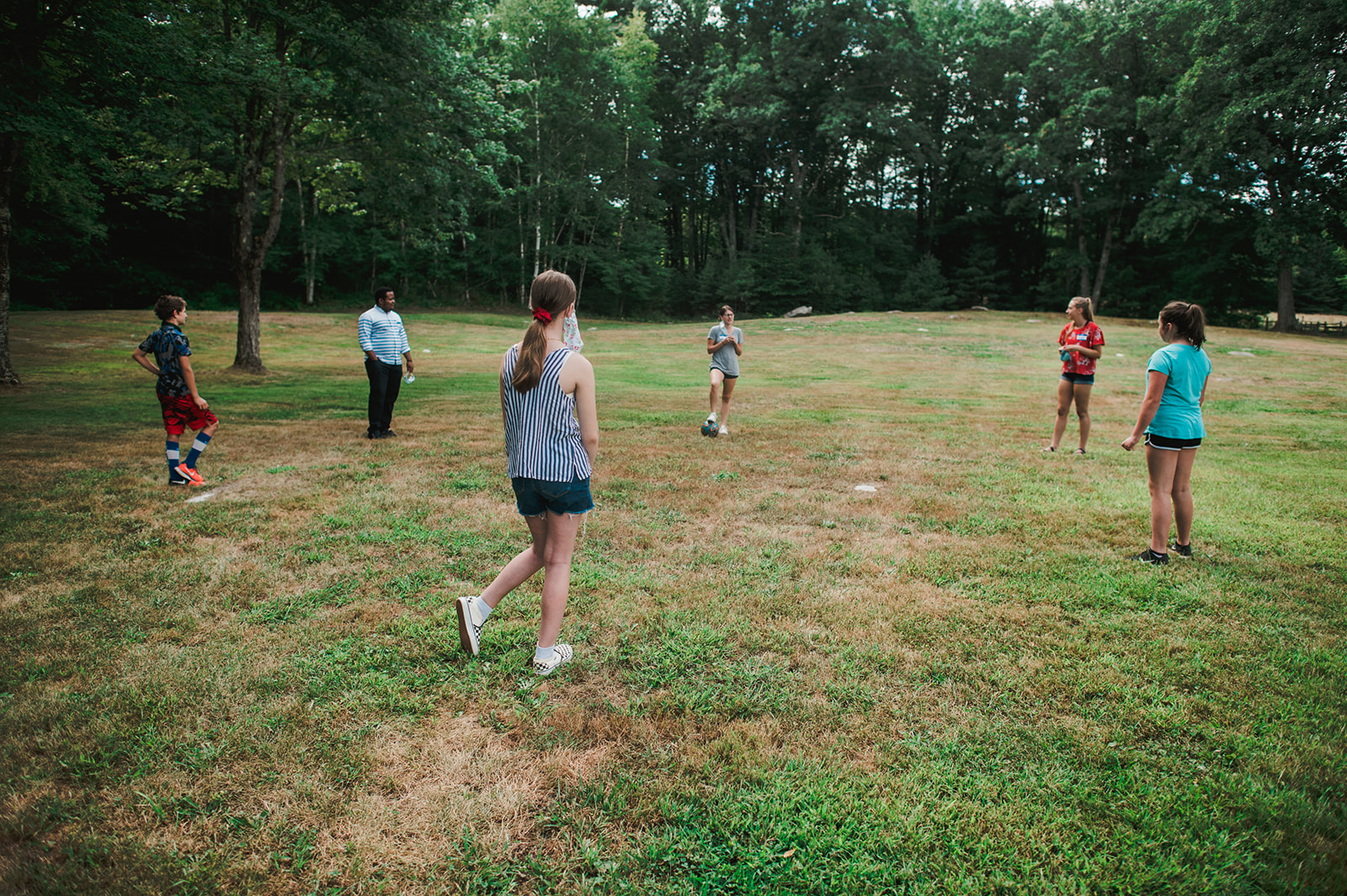 students in a field