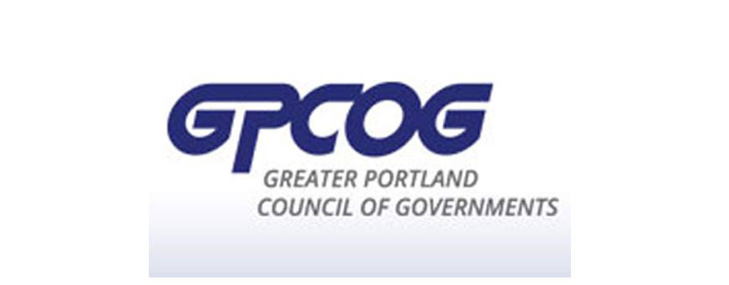 Logo of the Greater Portland Council of Governments (GPCOG) with the text "GPCOG Greater Portland Council of Governments" in blue letters, symbolizing its collaboration with the Institute for Local Food Systems Innovation. Saint Joseph's College of Maine