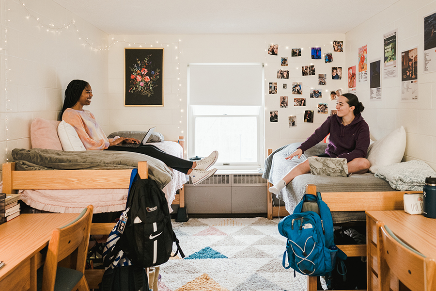 female roommates in their dorm room