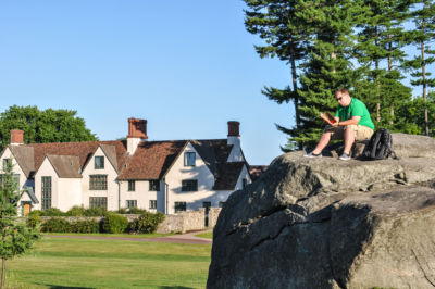 reading in summer on top of picnic rock