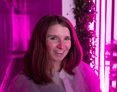 How Hydroponic Freight Farming Is Impacting Sustainability At Saint Joseph’s College With Farm To School Product 2 Student Rebecca Barulli in the freight farm