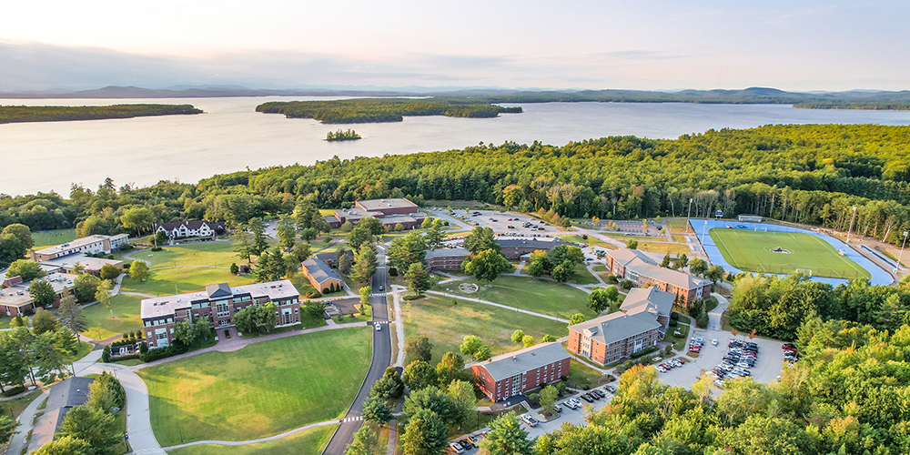 Summer campus drone photo