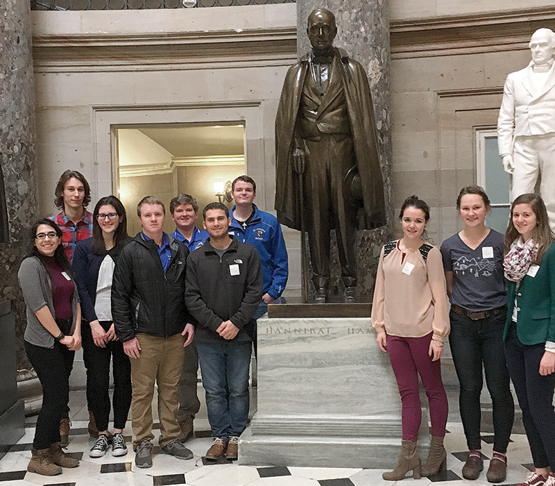 Student group photo from the Sebago Lake to Washington DC trip