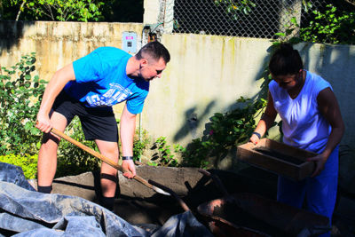 Volunteers in Guatemal digging
