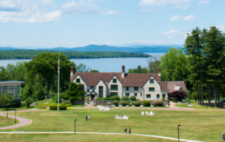 Xavier Hall from Alfond Hall during the summer